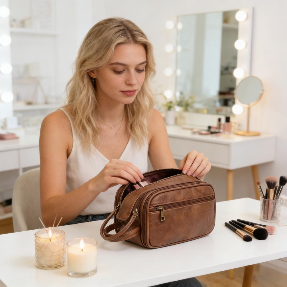 Men'S Grooming Makeup - Podróżna kosmetyczka ze sztucznej skóry, wodoodporna