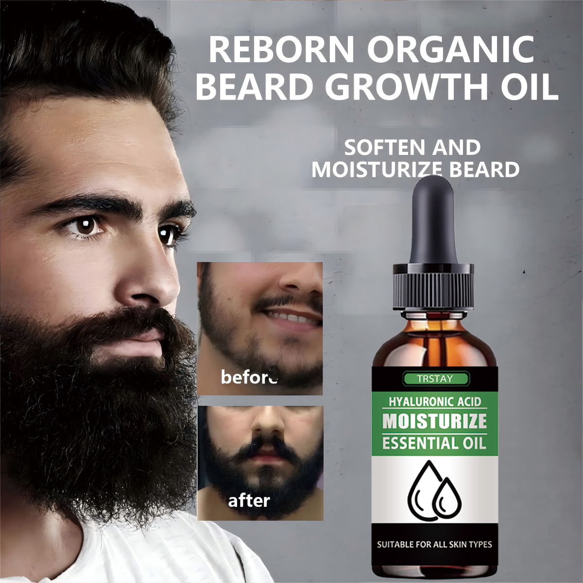 Men'S Grooming Product - 100% naturalny przyspieszający porost zarostu na