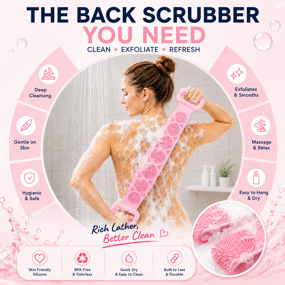 23-calowa silikonowa szczotka  – Exfoliating Scrub Mens recenzja i cena