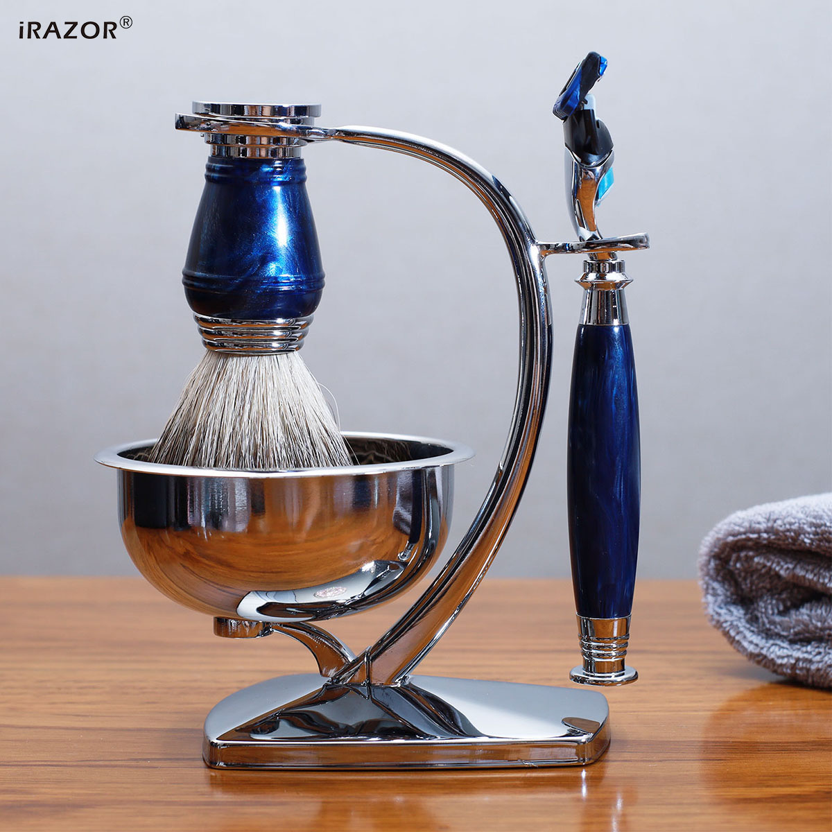 iRAZOR Royal Blue Luksusowy Ze – Mens Grooming Kit Luxury recenzja i cena