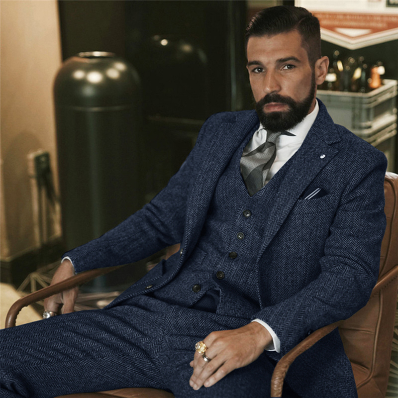 Szary wełniany tweedowy garnit – Men'S Grooming Room recenzja i cena
